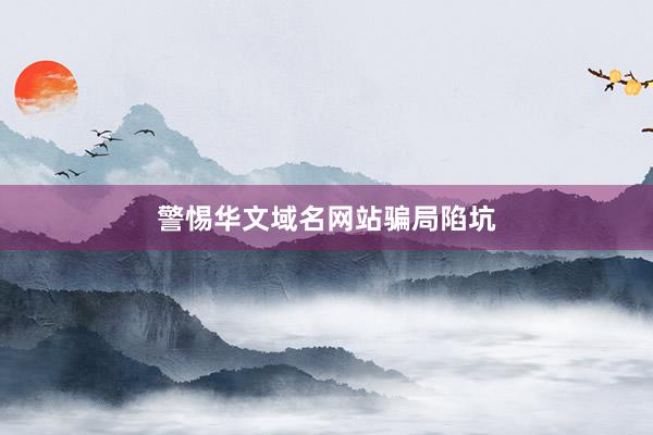 警惕华文域名网站骗局陷坑